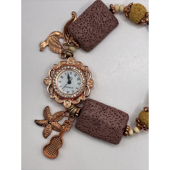 Strada Women's Watch Austrian Crystal Beachy Charms Drawstring 27mm- New Battery - Picture 1 of 4